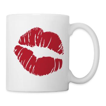 Red Lip Kiss - Tasse - Weiß - Rechts
