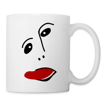 Ecce Homo streckt die Zunge heraus - Tasse - Weiß - Rechts