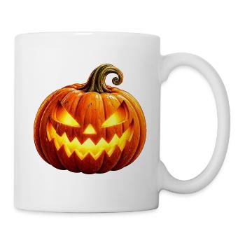 Wenuma Leuchtender Halloween Kürbis - Tasse - Weiß - Rechts