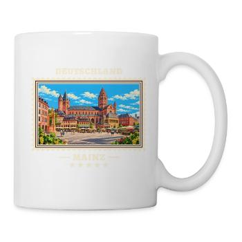 Deutschland Mainz Vintage Reisemarke - Tasse - Weiß - Rechts