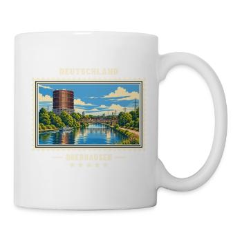 Deutschland Oberhausen Vintage Reisemarke - Tasse - Weiß - Rechts