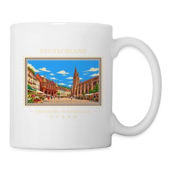 Deutschland Freiburg im Breisgau Vintage Reisemark - Tasse - Weiß - Rechts