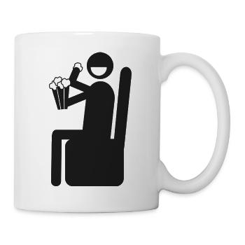 Popcorn mit einem Lächeln essen - Tasse - Weiß - Rechts