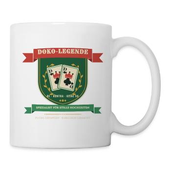Doppelkopf Legende – Doko Kartenspiel Hochzeit - Tasse - Weiß - Rechts