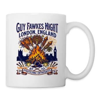 Guy Fawkes Night London England Pyrotechnic - Tasse - Weiß - Rechts