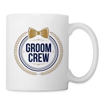Bräutigam Crew T-Shirt — Junggesellenabschieds-Trauzeugen - Tasse - Weiß - Rechts