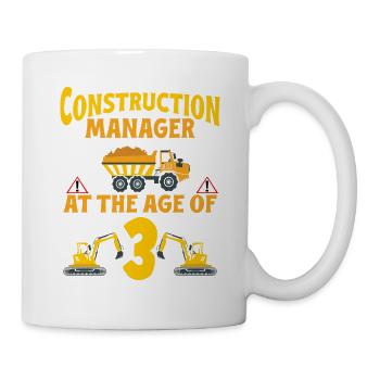 Construction Party 4th Birthday 4 Years Old truck - Tasse - Weiß - Rechts
