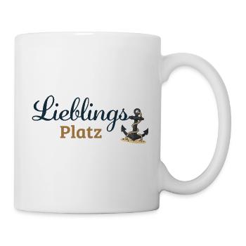 Lieblingsplatz – Maritimes Ankerdesign - Tasse - Weiß - Rechts