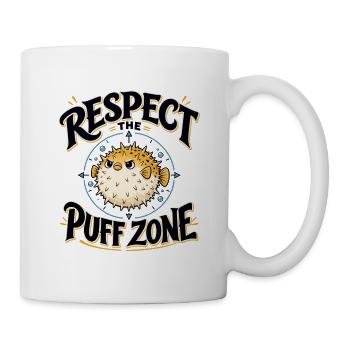 Respect the Puff Zone – Stachelpuffer - Tasse - Weiß - Rechts