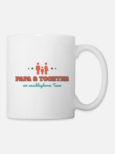 Papa & Tochter – ein unschlagbares Team - Tasse - Weiß