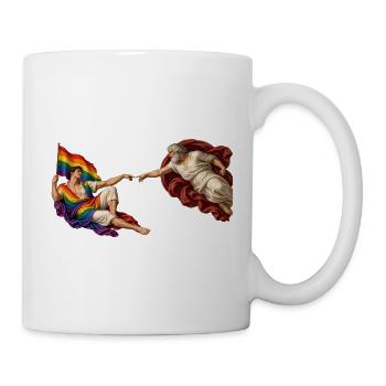 Die Erschaffung der Vielfalt – Regenbogen Pride - Tasse - Weiß - Rechts