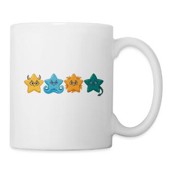 Süße Meeresstern-Charaktere - Tasse - Weiß - Rechts