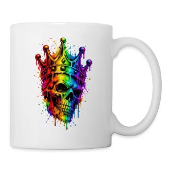 Königskrone Regenbogen Totenkopf - Tasse - Weiß - Rechts
