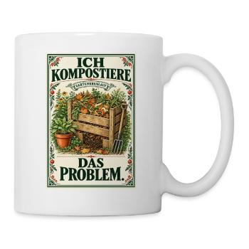 Ich kompostiere das Problem – Vintage-Garten - Tasse - Weiß - Rechts