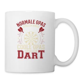 Dart Opa Coole Opas Spielen Dart Lustiger Spruch - Tasse - Weiß - Rechts