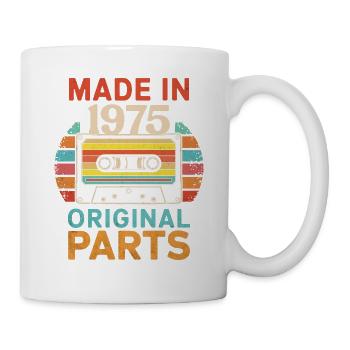 1975 Geburtstag Original 70er 80er Retro-Kassette - Tasse - Weiß - Rechts