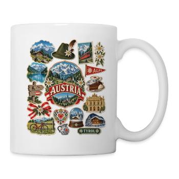 Österreich Reisesticker - Tasse - Weiß - Rechts