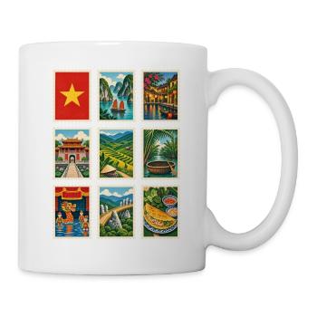 Vietnam Briefmarken - Tasse - Weiß - Rechts