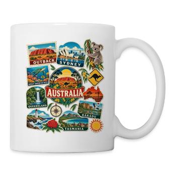 Australien Reisesticker - Tasse - Weiß - Rechts