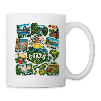 Brasilien Reisesticker - Tasse - Weiß - Rechts