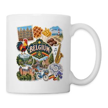 Belgien Reisesticker - Tasse - Weiß - Rechts