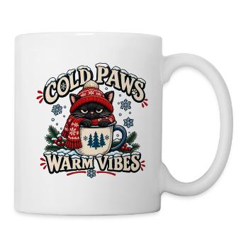 Kalte Pfoten Warme Vibes - Tasse - Weiß - Rechts