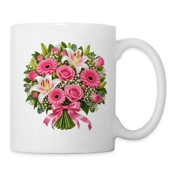 Blush-Blumenstrauß - Tasse - Weiß - Rechts