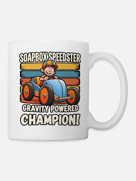 Retro-Seifenkisten-Speedster-Racer-Schwerkraftmeister - Tasse - Weiß