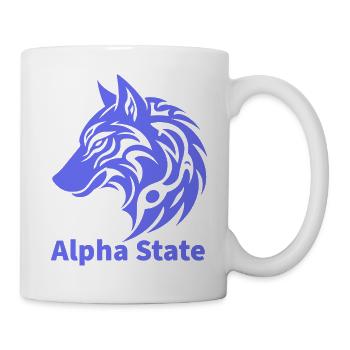 Alpha State Wolf-Emblem - Tasse - Weiß - Rechts
