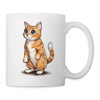 Wasserfarben Kätzchen Blick - Tasse - Weiß - Rechts