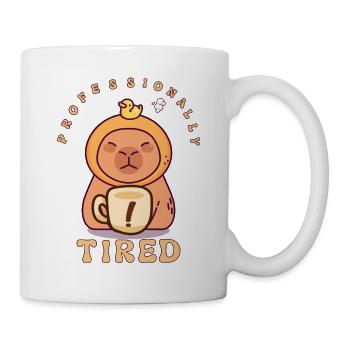 Professionell Müde Capybara Kaffee Bürohumor - Tasse - Weiß - Rechts