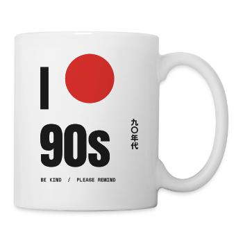 I Love The 90s Red Sun Be Kind Spul zurück - Tasse - Weiß - Rechts