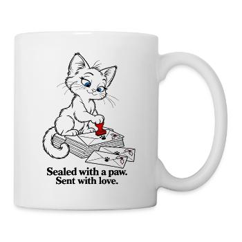 Christmas Kitten Siegelt Briefe mit Liebe - Tasse - Weiß - Rechts