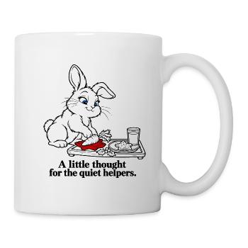 Christmas Rabbit legt eine Karotte für das Rentier zurück - Tasse - Weiß - Rechts