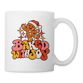 Baked with Joy Lebkuchenmann Weihnachten Retro - Tasse - Weiß - Rechts