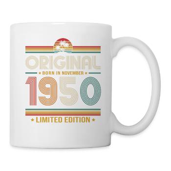 76. Geburtstag Geschenk November Jahrgang 1950 - Tasse - Weiß - Rechts