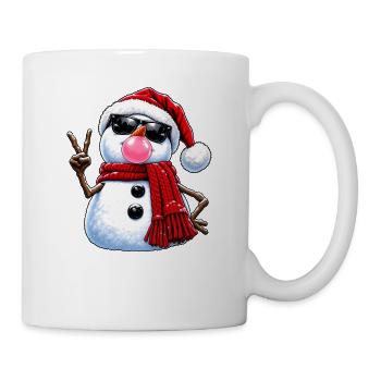 Cool Snowman Bubble Gum Sunglasses Christmas - Tasse - Weiß - Rechts