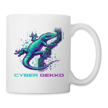 Cyber Gekko – Neon Circuit Echse - Tasse - Weiß - Rechts