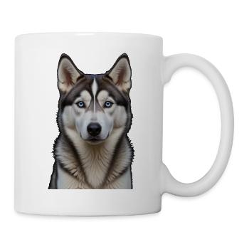 Eisblauer Husky Blick - Tasse - Weiß - Rechts
