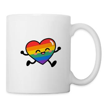 Regenbogenherz-Lächeln - Tasse - Weiß - Rechts