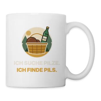 Pilzsuche trifft Biergenuss - Tasse - Weiß - Rechts