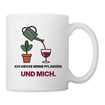 Gießen mit Wein und Grün - Tasse - Weiß - Rechts