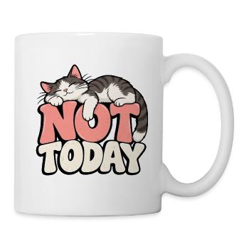 Schlafende Süße Katze Spruch Katzenliebhaber Shirt - Tasse - Weiß - Rechts