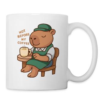 Not Before My Coffee Capybara Barista - Tasse - Weiß - Rechts
