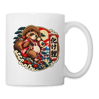Bake Tanuki: Japans schelmischer Yokai - Tasse - Weiß - Rechts