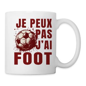 Ich kann nicht, ich habe Fußball - Tasse - Weiß - Rechts