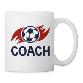 Trainer Papa Fußballduo Vater und Sohn - Tasse - Weiß - Rechts