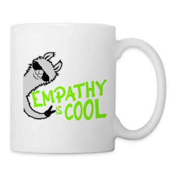 Empathy is cool freches Lama Empathie Mit Herz - Tasse - Weiß - Rechts