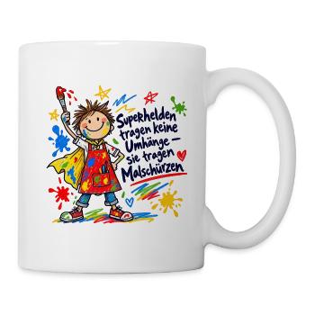 Kunterbunter Malheld – Kindermotiv - Tasse - Weiß - Rechts
