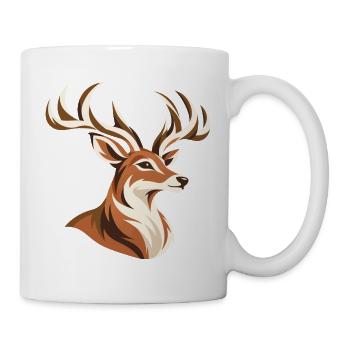 Majestätischer Hirsch mit großem Geweih  - Tasse - Weiß - Rechts